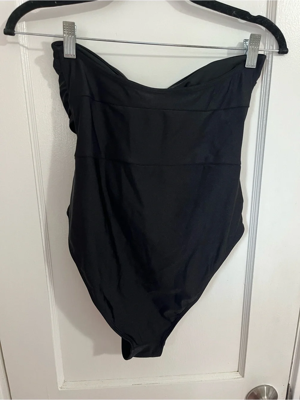 SHEIN Black Strapless Cutout One-Piece with Gold Starfish